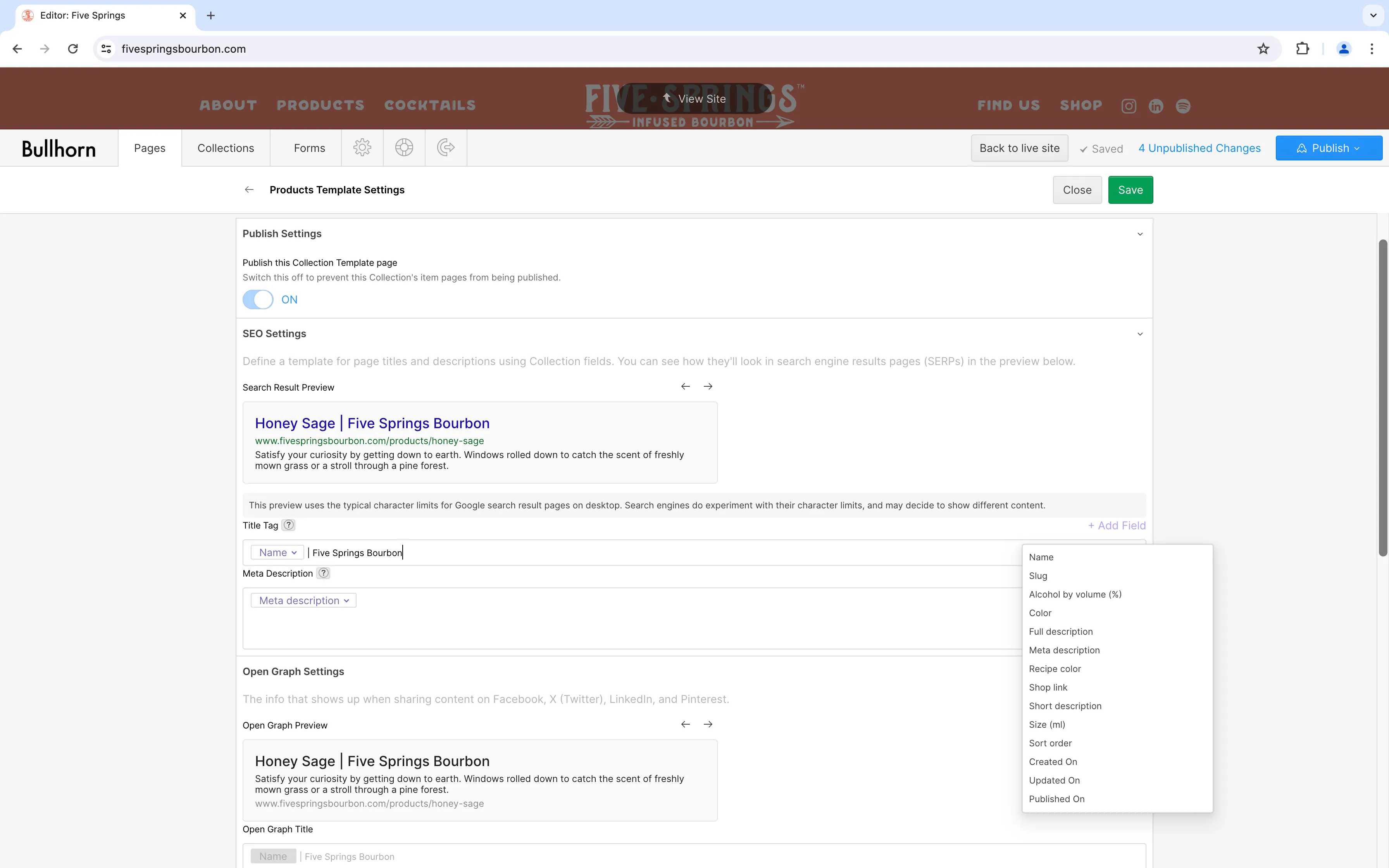 A screenshot of the 'Settings' button available when hovering a dynamic content page in the 'Pages' dashboard of the Webflow Editor
