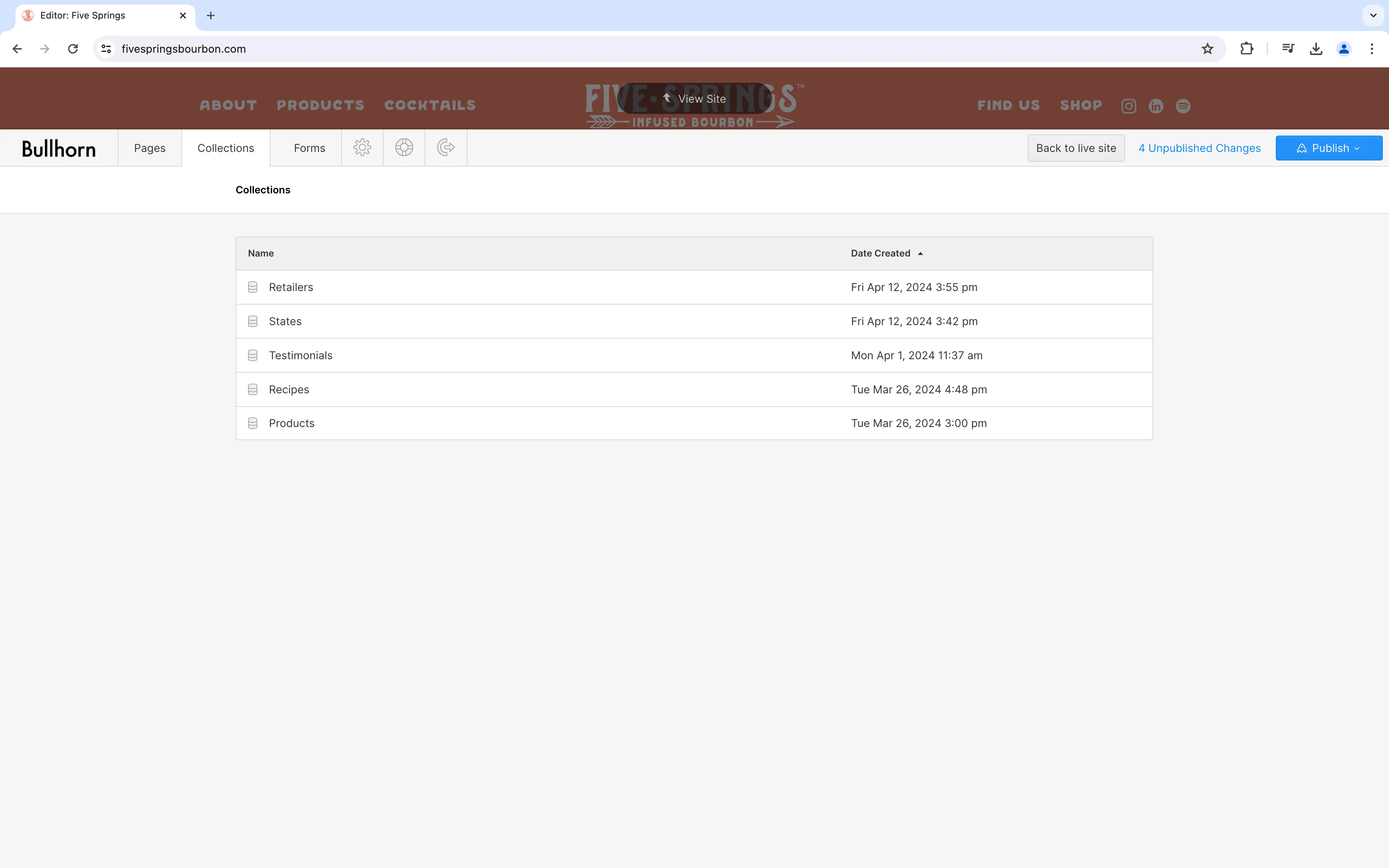 A screenshot of the collections list on the KyCAD website