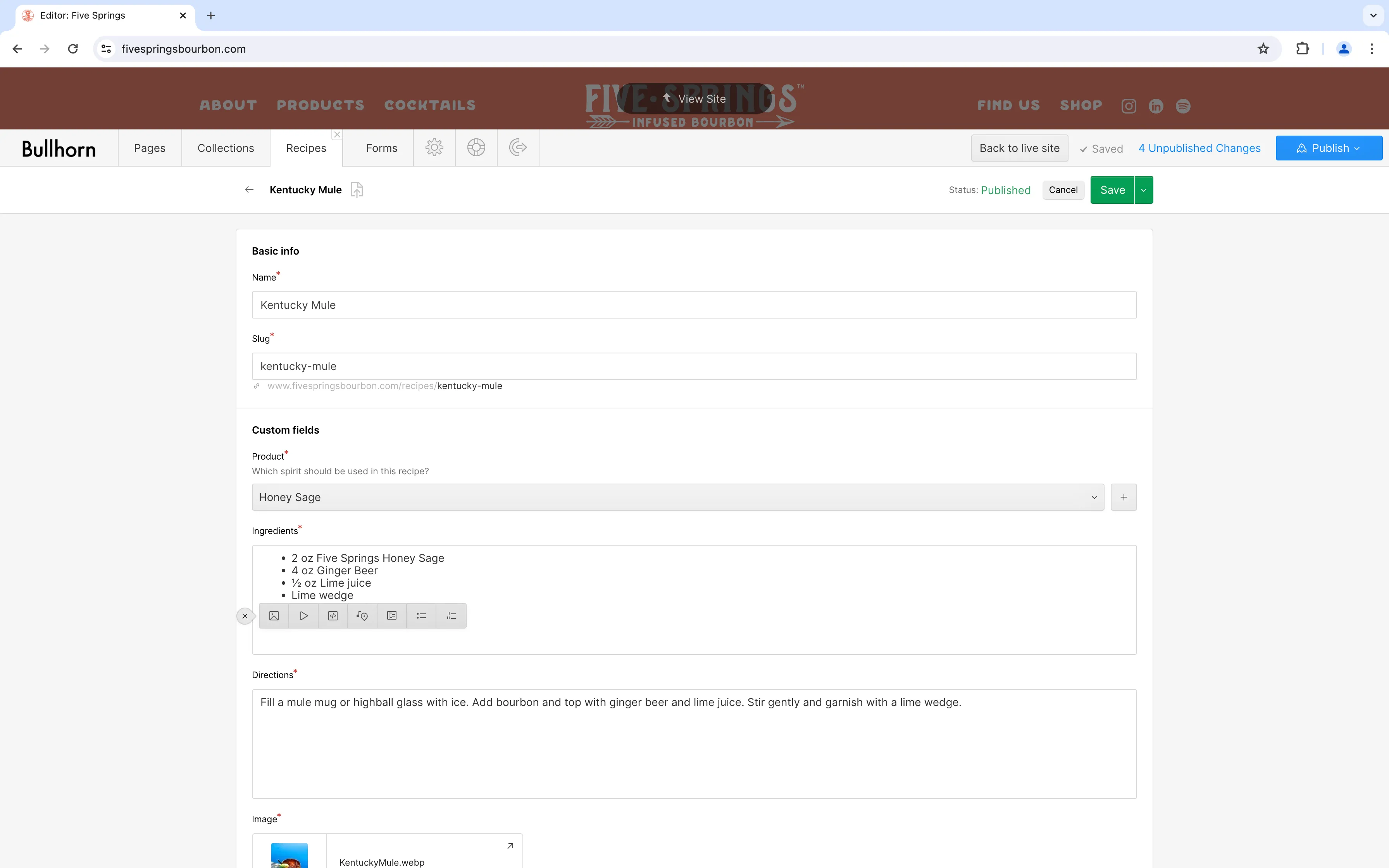 A screenshot of the open rich text formatting options bubble available when starting a new text line